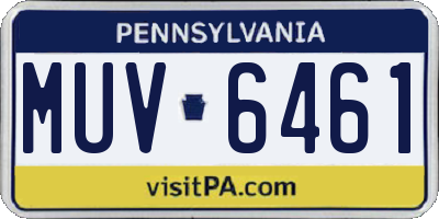 PA license plate MUV6461