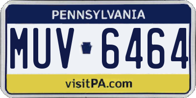 PA license plate MUV6464