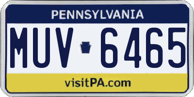 PA license plate MUV6465