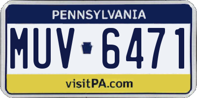 PA license plate MUV6471