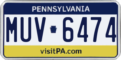 PA license plate MUV6474