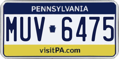 PA license plate MUV6475