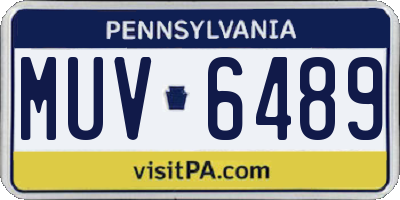 PA license plate MUV6489