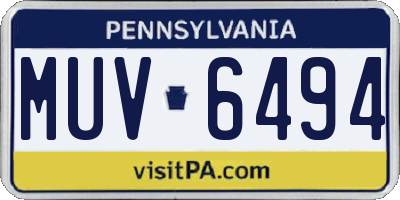 PA license plate MUV6494