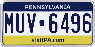 PA license plate MUV6496