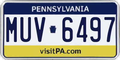 PA license plate MUV6497