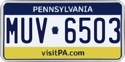 PA license plate MUV6503