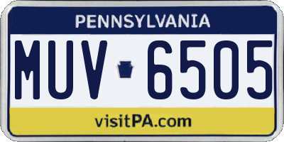 PA license plate MUV6505