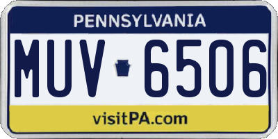 PA license plate MUV6506