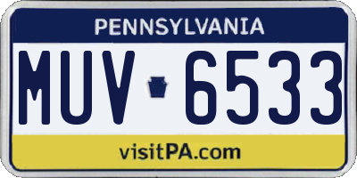 PA license plate MUV6533