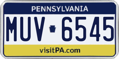 PA license plate MUV6545