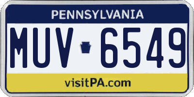 PA license plate MUV6549