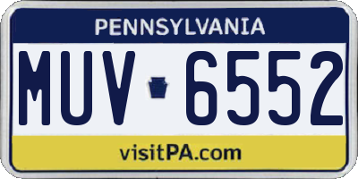 PA license plate MUV6552