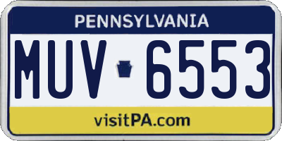 PA license plate MUV6553