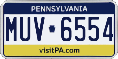 PA license plate MUV6554