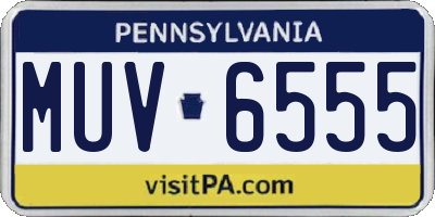 PA license plate MUV6555