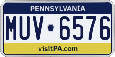 PA license plate MUV6576