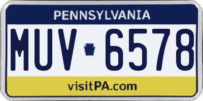 PA license plate MUV6578