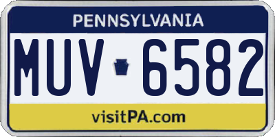 PA license plate MUV6582