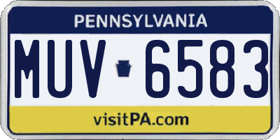 PA license plate MUV6583