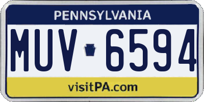 PA license plate MUV6594
