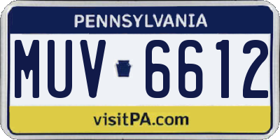 PA license plate MUV6612