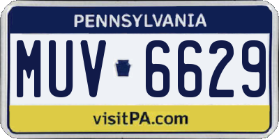 PA license plate MUV6629
