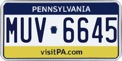 PA license plate MUV6645