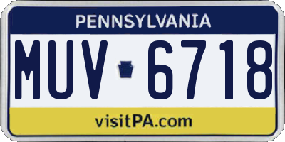 PA license plate MUV6718