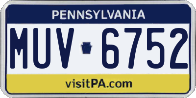PA license plate MUV6752