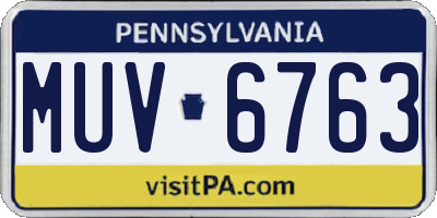 PA license plate MUV6763
