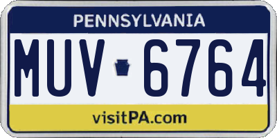 PA license plate MUV6764