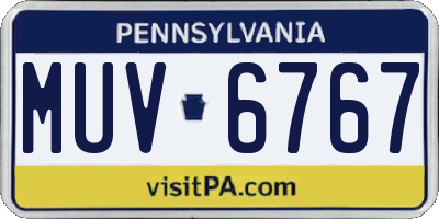PA license plate MUV6767