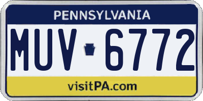 PA license plate MUV6772