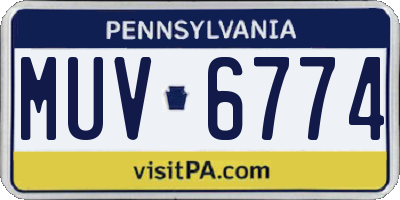 PA license plate MUV6774