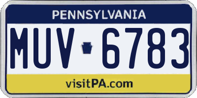 PA license plate MUV6783