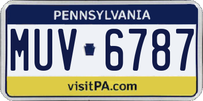 PA license plate MUV6787