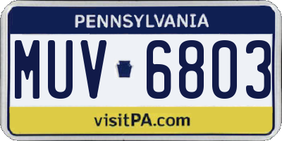 PA license plate MUV6803