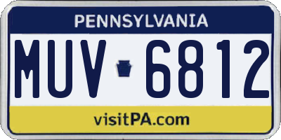 PA license plate MUV6812