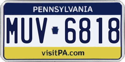 PA license plate MUV6818