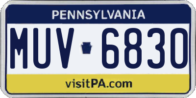 PA license plate MUV6830