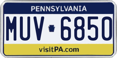PA license plate MUV6850