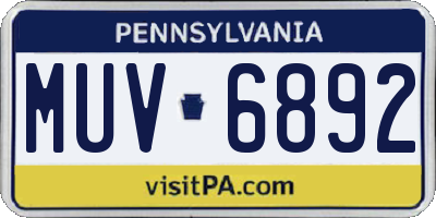 PA license plate MUV6892