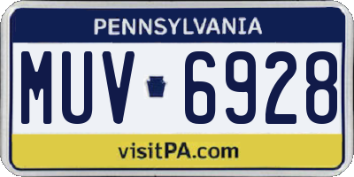 PA license plate MUV6928