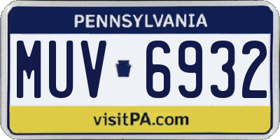 PA license plate MUV6932