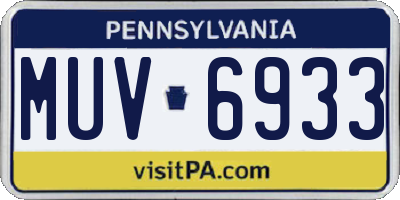 PA license plate MUV6933