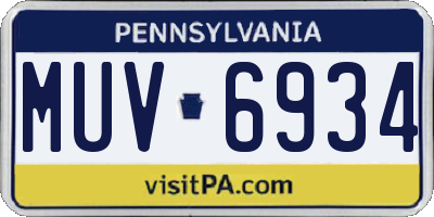 PA license plate MUV6934
