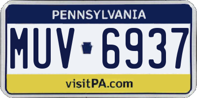 PA license plate MUV6937