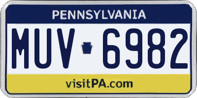 PA license plate MUV6982