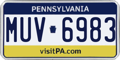 PA license plate MUV6983